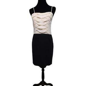 SANDRO Dress Pleated Weave Design Knee Length Size‎ 8-10 Medium Sleeveless
